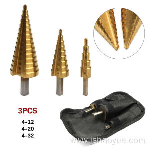 3PCS HSS Step Cutter Bit Set